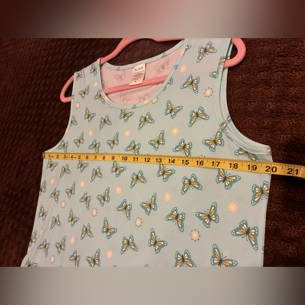 Y2K Blair Pale Blue Dress with Yellow Butterfly And White Flower Accents - Picture 6 of 9